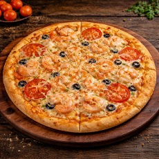 Пицца с креветками и пармезаном - Доставка суши, роллов, пиццы в Новосибирске